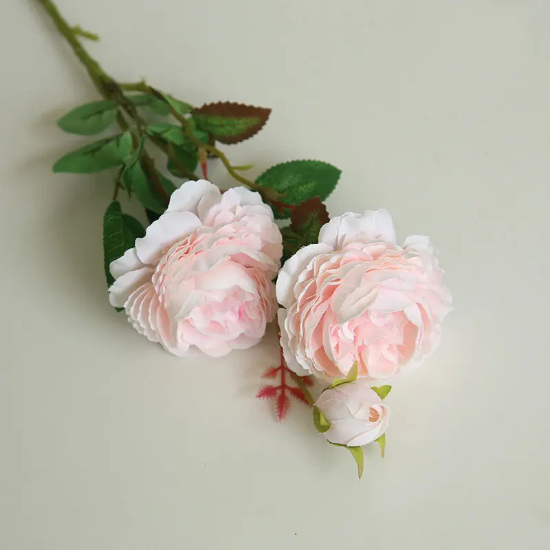 3 Headed Silk Peony Rose